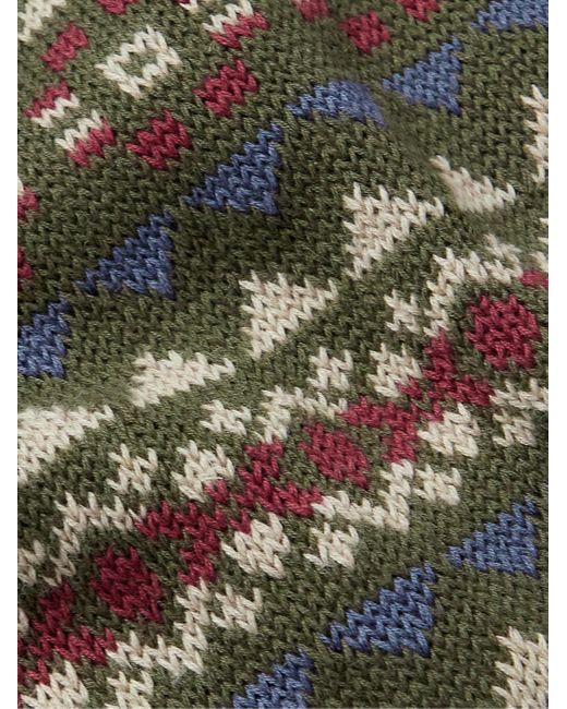 Beams Plus Ärmelloser Pullover aus einer Leinen-Baumwollmischung mit Fair-Isle-Muster in Green für Herren