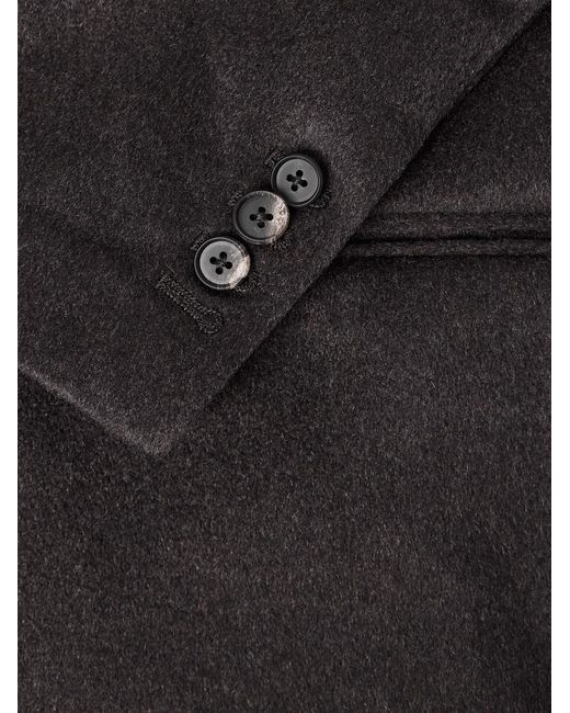 Ssstein Black Double-Breasted Cashmere Blazer for men