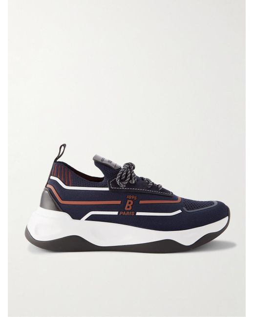 Berluti Shadow Sneakers aus Stretch-Strick mit Besatz aus Veloursleder in Blue für Herren
