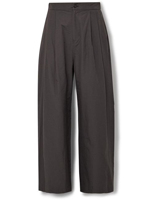 Amomento Gray Wide-leg Pleated Shell Trousers for men