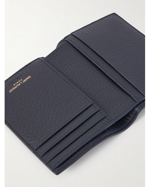 Saint Laurent Blue Full-Grain Leather Billfold Wallet for men