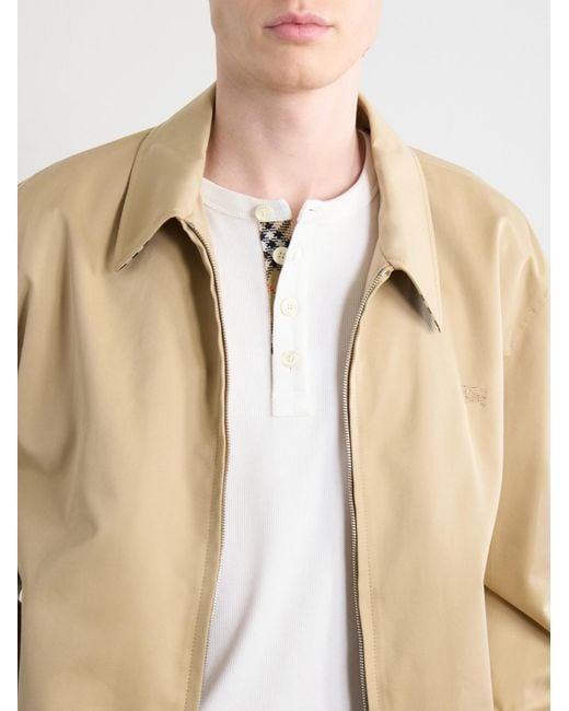 Burberry White Logo-Embroidered Ribbed Cotton-Blend Jersey T-Shirt for men