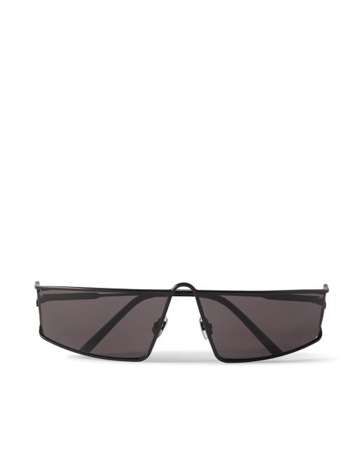 Saint Laurent Gray New Wave Rectangular-frame Metal Sunglasses for men