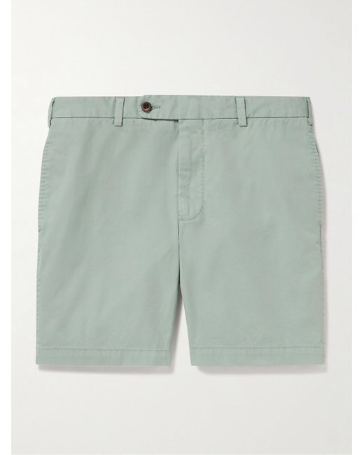 Sid Mashburn Green Straight-leg Garment-dyed Cotton-twill Shorts for men