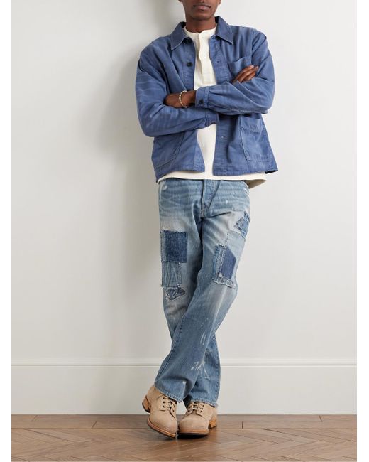 Jeans A Gamba Dritta Patchwork Effetto Consumato di Polo Ralph Lauren in Blue da Uomo