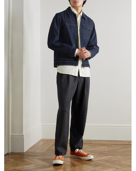 Oliver Spencer Natural Connell Checked Organic Cotton-seersucker Shirt for men