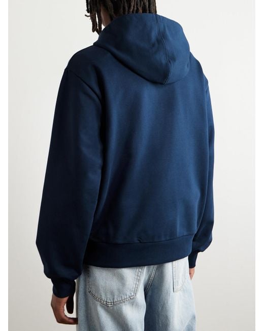 Marni Blue Logo-print Organic Cotton-jersey Hoodie for men