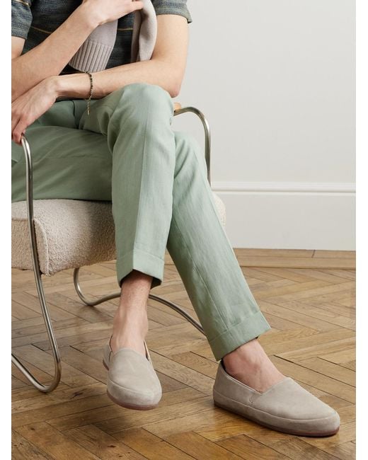 Mulo White Suede Loafers for men
