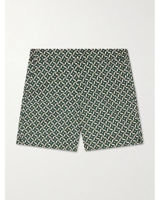 Shorts Da Mare Medi A Gamba Dritta di Frescobol Carioca in Green da Uomo