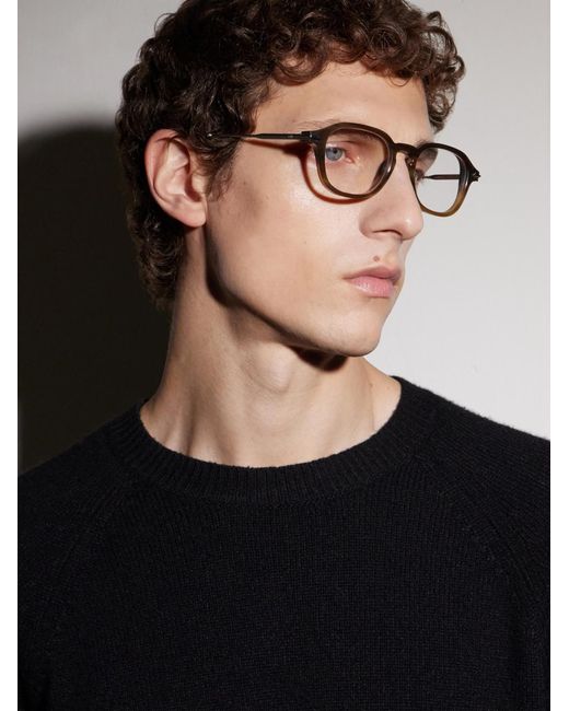 Dior Natural Diorblacksuito R11I Geometric Acetate Glasses for men