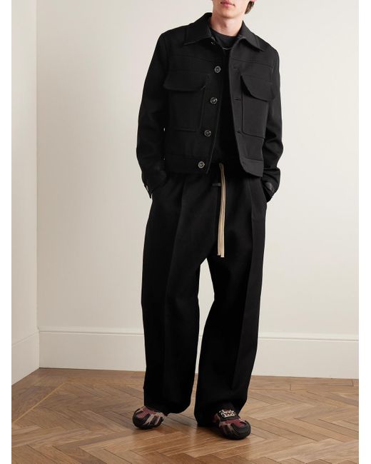 Versace Blouson aus Twill aus einer Schurwollmischung in Black für Herren