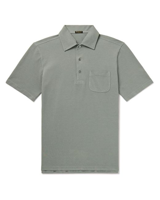 Rubinacci Gray Slim-fit Cotton-piqué Polo Shirt for men