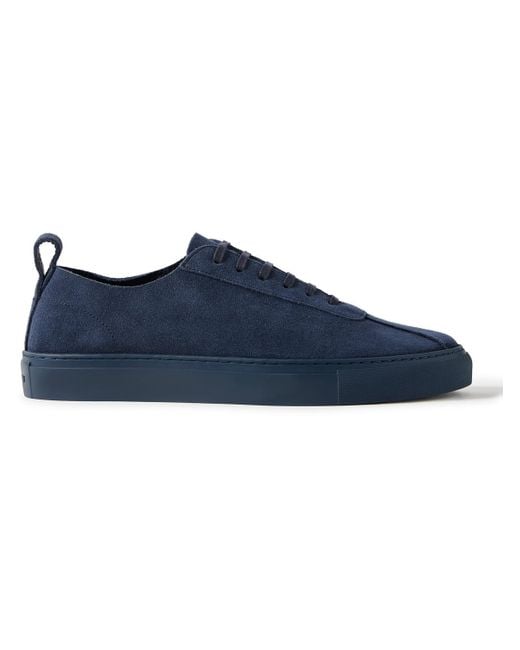 GRENSON Blue Suede Sneakers for men