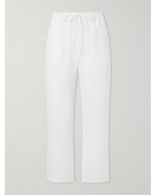 CHERRY LA White Straight-Leg Linen Trousers for men