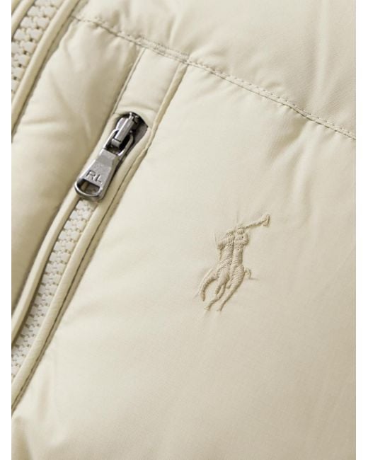 Polo Ralph Lauren Natural Gorham Logo-Embroidered Quilted Recycled-Ripstop Hooded Down Jacket for men