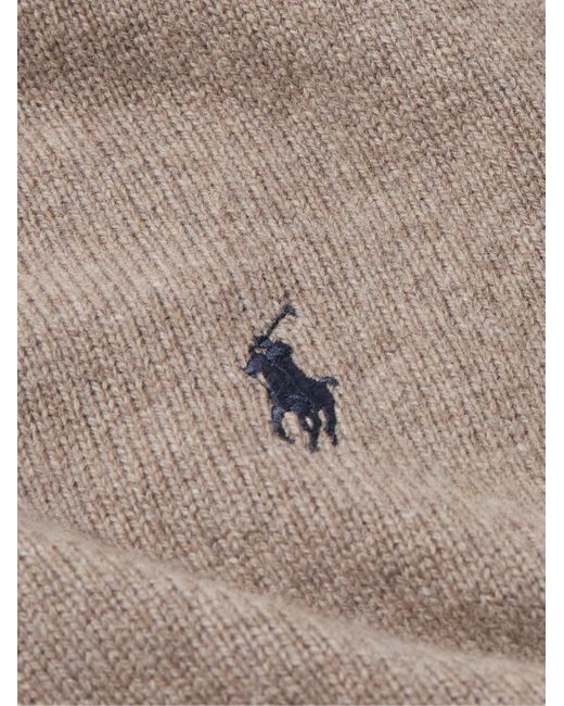 Polo Ralph Lauren Natural Logo-embroidered Wool And Cashmere-blend Sweater for men