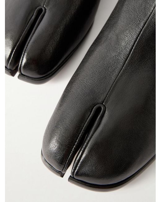 Maison Margiela Black Tabi Babouche Split-Toe Leather Slip-Ons for men