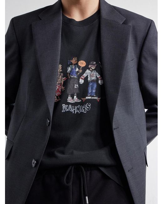 NAHMIAS Black Printed Cotton-jersey T-shirt for men