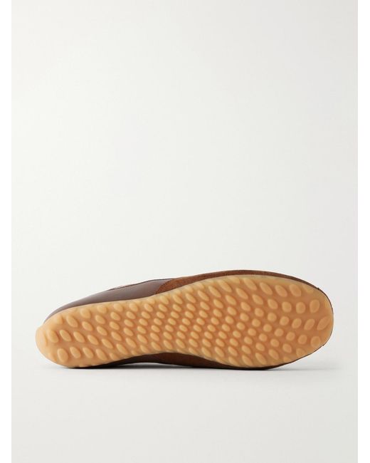 McQueen Brown Suede-Trimmed Shell Sneakers for men