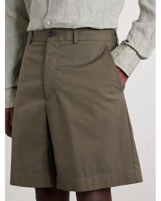 Slowear Green Ribstop Cotton-Blend Shorts for men