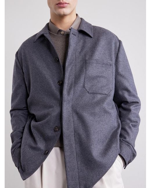 Eleventy Purple Cashmere Overshirt for men