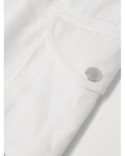 Brunello Cucinelli White Straight-Leg Cotton-Twill Drawstring Cargo Shorts for men