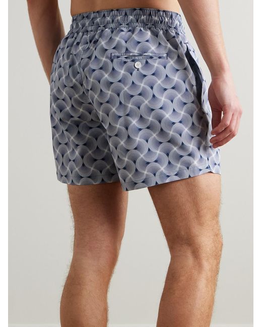 Frescobol Carioca Blue Rio Straight-Leg Mid-Length Recycled Swim Shorts for men