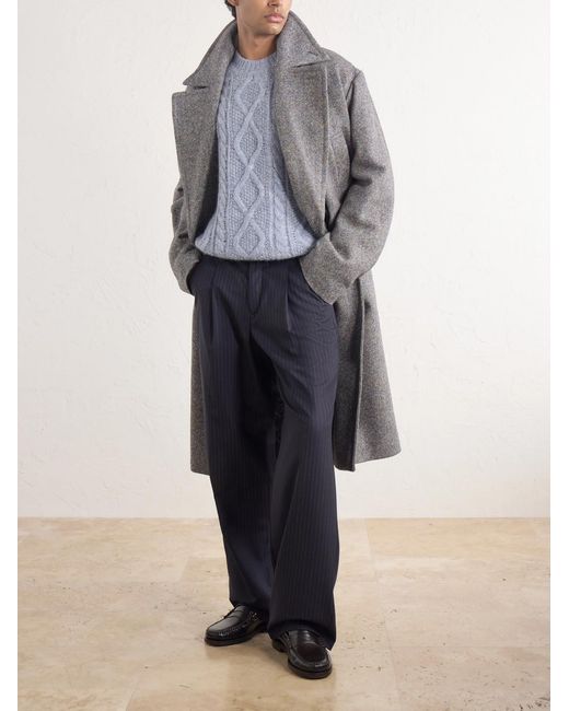Piacenza 1733 Blue Cable-knit Alpaca And Wool-blend Sweater for men