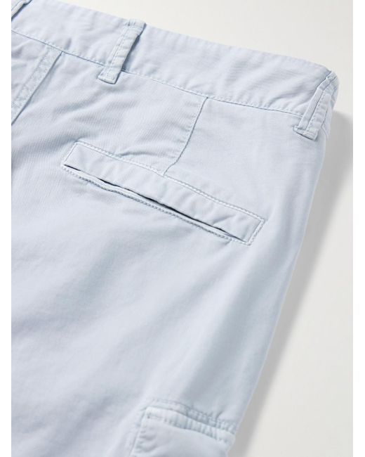 Stone Island Blue Straight-leg Logo-appliquéd Cotton-blend Cargo Trousers for men