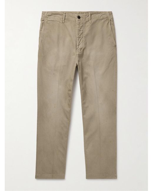 Visvim Natural Field Straight-leg Garment-dyed Cotton-twill Trousers for men