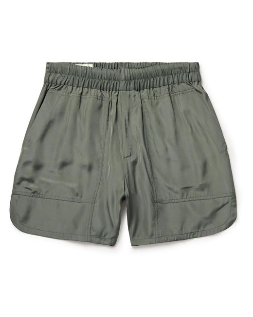 Dries Van Noten Gray Straight-leg Satin Shorts for men