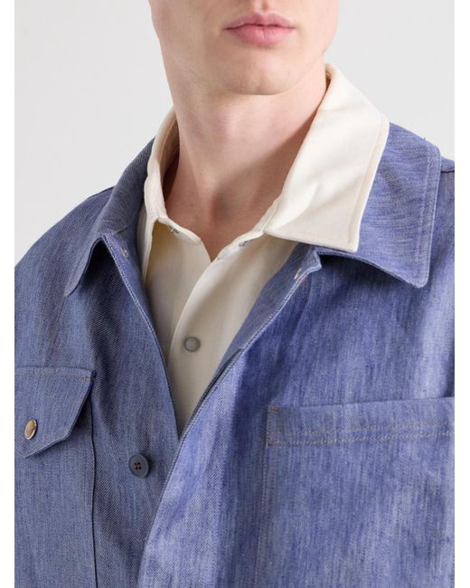 God's True Cashmere Natural Linen-Twill Shirt for men