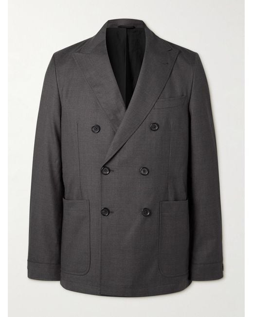 Oliver Spencer Black Miro Double-Breasted Suit Jacket for men