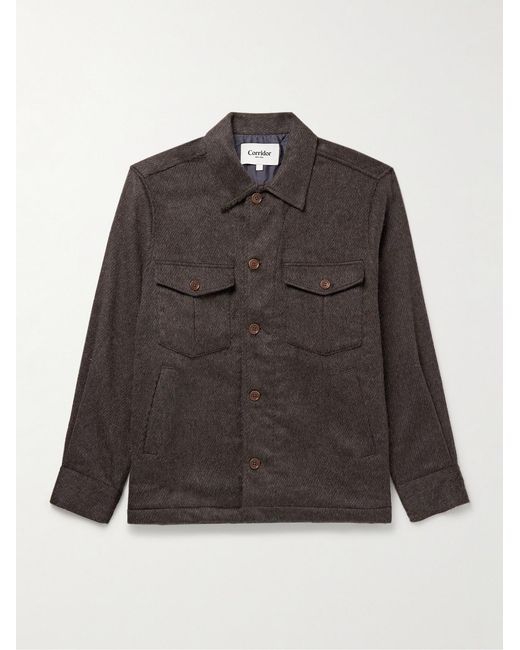 Corridor NYC Black Brushed Wool-Blend Overshirt for men