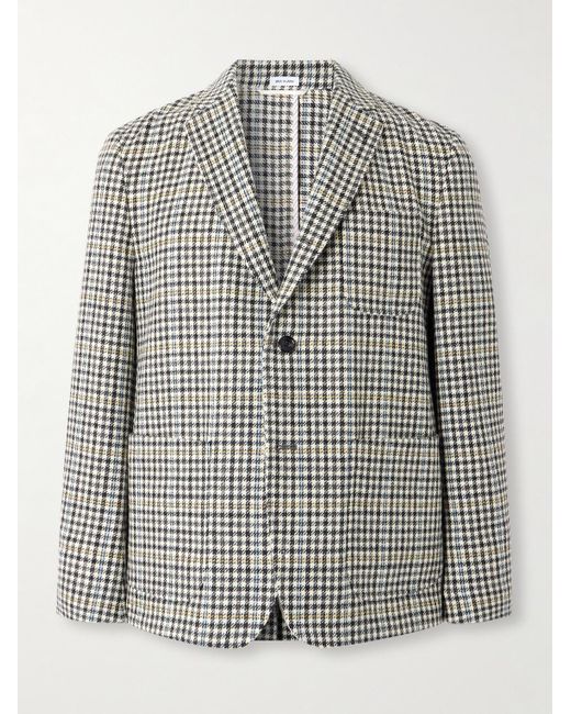 Thom Browne Unstrukturiertes Sakko aus kariertem Woll-Tweed mit Hahnentrittmuster in Gray für Herren