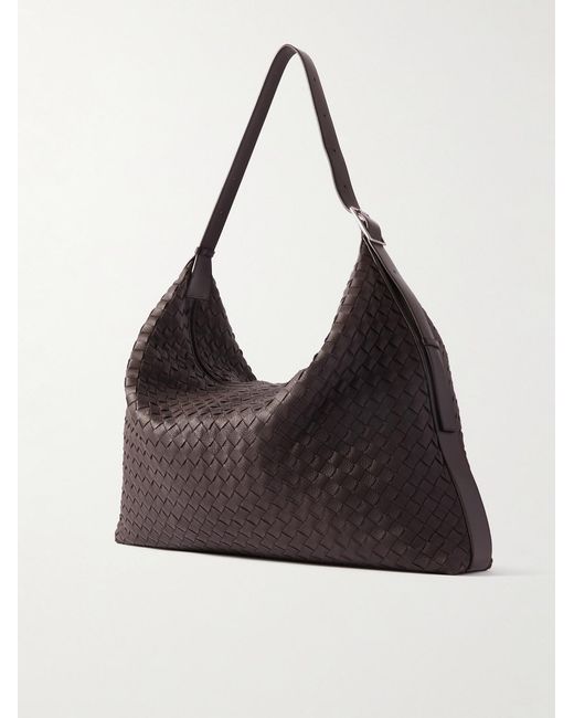 Bottega Veneta Brown Large Traveler Intrecciato Textured-Leather Tote Bag for men