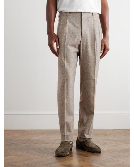 Umit Benan Natural Straight-Leg Wool And Cashmere-Blend Suit Trousers for men