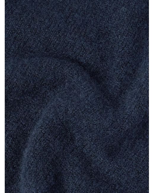Brushed Cashmere-Blend Sweater di Thom Sweeney in Blue da Uomo