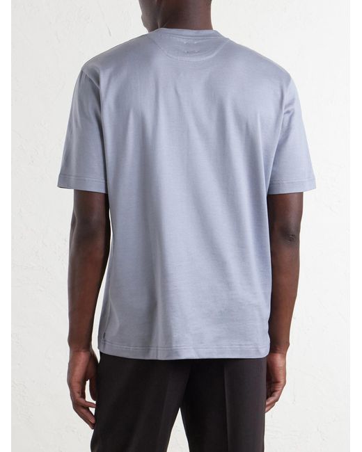 Eleventy Blue Cotton-Jersey T-Shirt for men