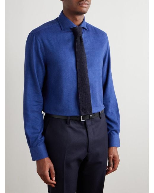 Camicia di Brunello Cucinelli in Blue da Uomo