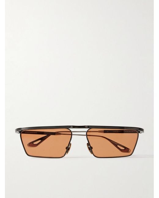 Jacques Marie Mage Black Bogart Rectangular-Frame Metal Sunglasses for men