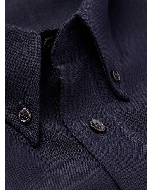 Studio Nicholson Blue Oversized Button-Down Collar Wool Shirt for men
