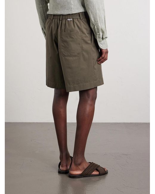 Slowear Green Ribstop Cotton-Blend Shorts for men