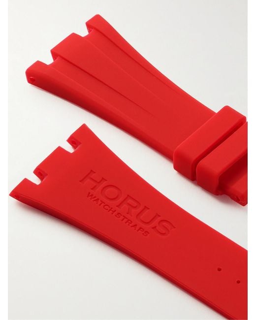 HORUS WATCH STRAPS Red Deployant 42Mm Rubber Watch Strap for men