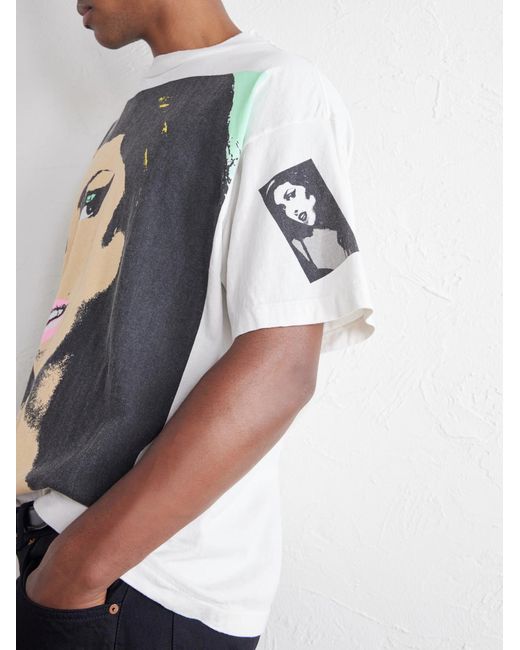 SAINT Mxxxxxx White Amy Printed Cotton-Jersey T-Shirt for men