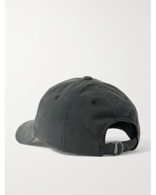 Logo-Embroidered Cotton-Twill Baseball Cap di Acne in Black da Uomo