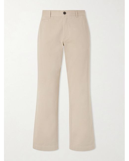 Portuguese Flannel Natural Labura Straight-Leg Organic Cotton-Twill Trousers for men
