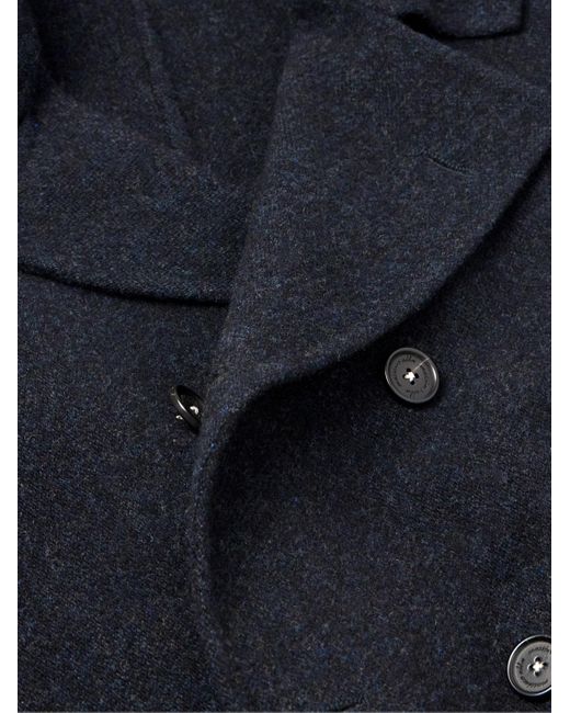 Massimo Alba Doppelreihiger Mantel aus Wolle in Blue für Herren