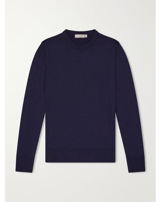 Canali Blue Wool Sweater for men