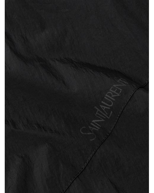 Saint Laurent Black Logo-Embroidered Shell Bomber Jacket for men